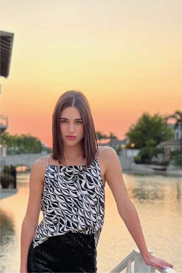 Top estampada tiras